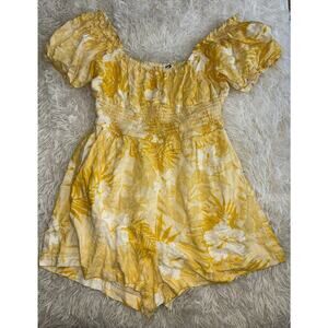 Skylar + Madison Girls Sz. M Yellow Linen Blend Romper. Adorable
